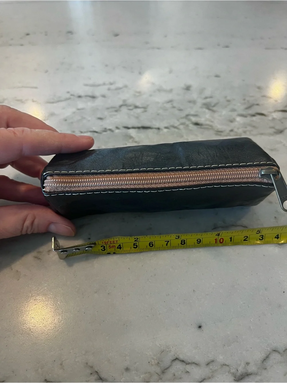 Black Waxed Paper Zip Key Pouch
